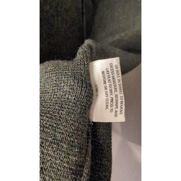 Eileen Fisher Italian Wool Cardigan Hunter Green Open Front Minimalist Sweater - Picture 10 of 10